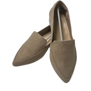 Justfab Womens Kyndria Taupe Faux Suede Slip-On Loafer US Size 7E Padded Insole